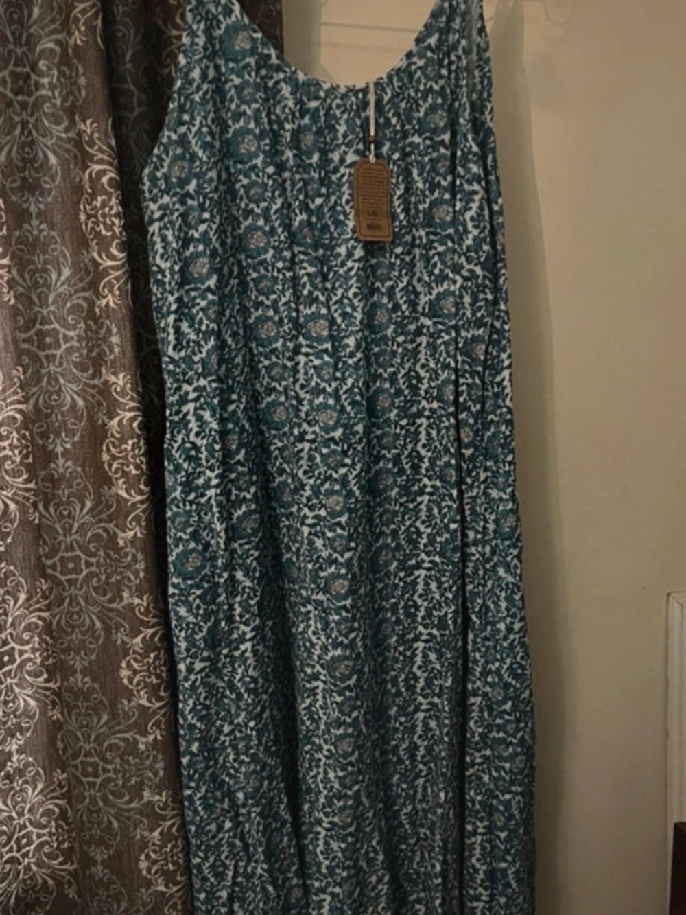 NATURAL LIFE Teal Blue Floral Maxi Dress